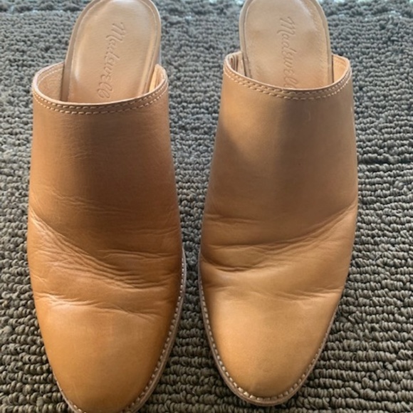madewell harper mule amber brown
